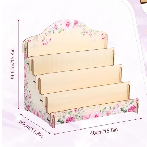Wooden Display Stand 4 Tiered Organizer Rack For Vendors Retail Display - Picture 3 of 4
